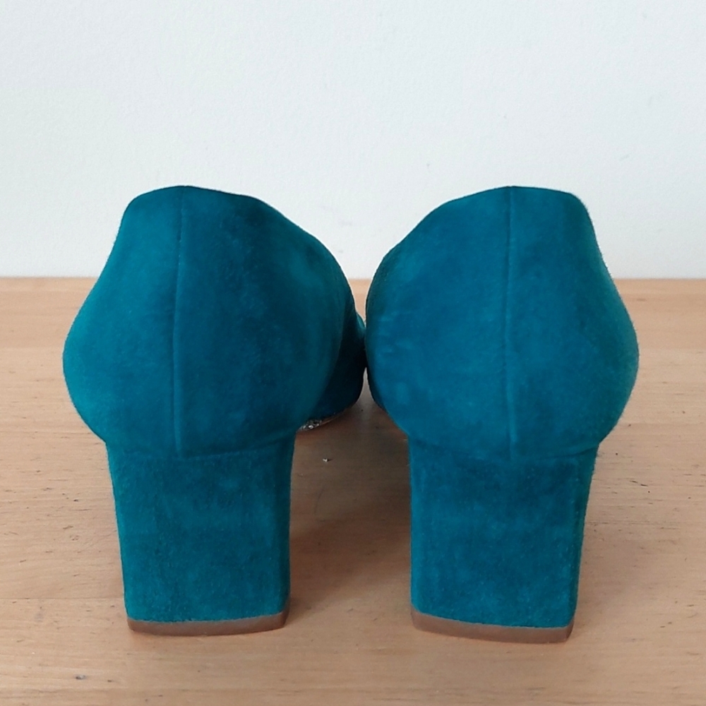 Miu Miu Green Suede Glittering Sole Heels - Picture 5 of 15